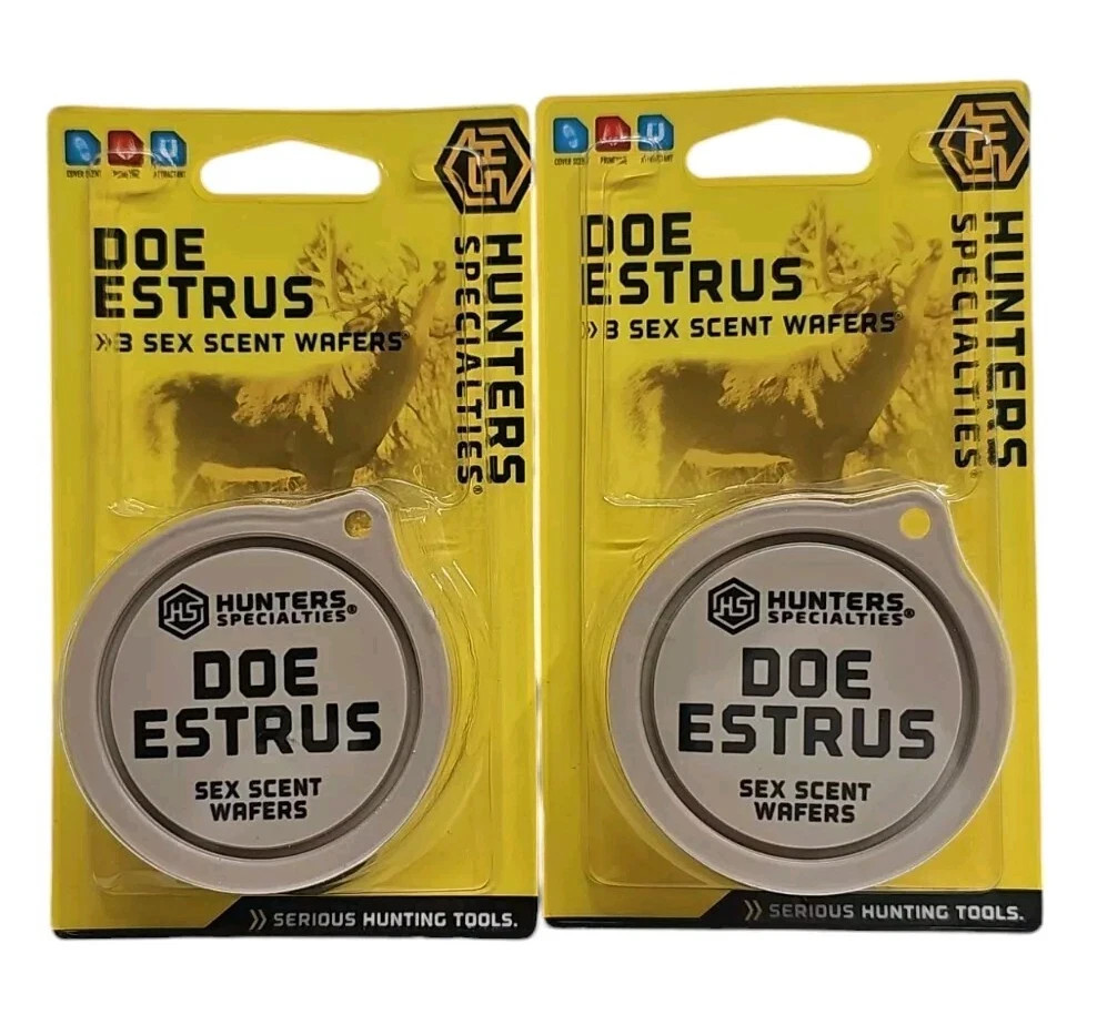 WOW! NEW! Hunters Specialties 3 Sex Scent Wafers Doe Estrus & FAST FREE SHIP!