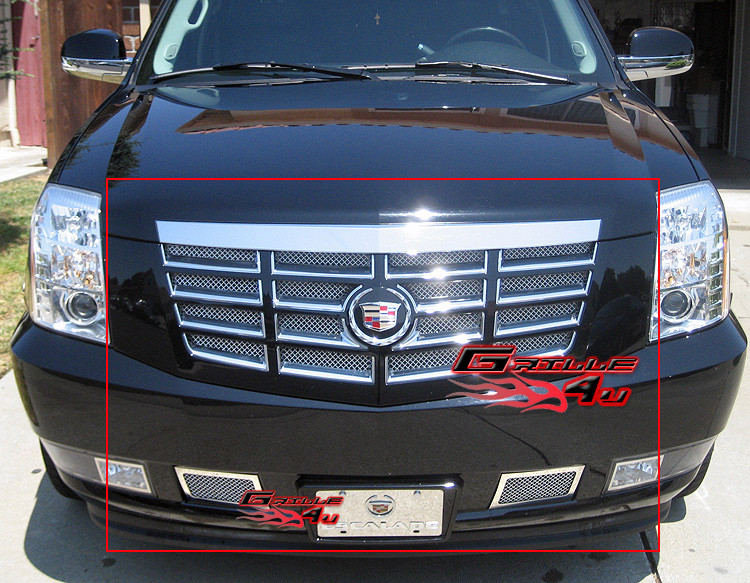 SS 1.8mm Mesh Grille Combo For 07-14 2013 2014 Cadillac Escalade