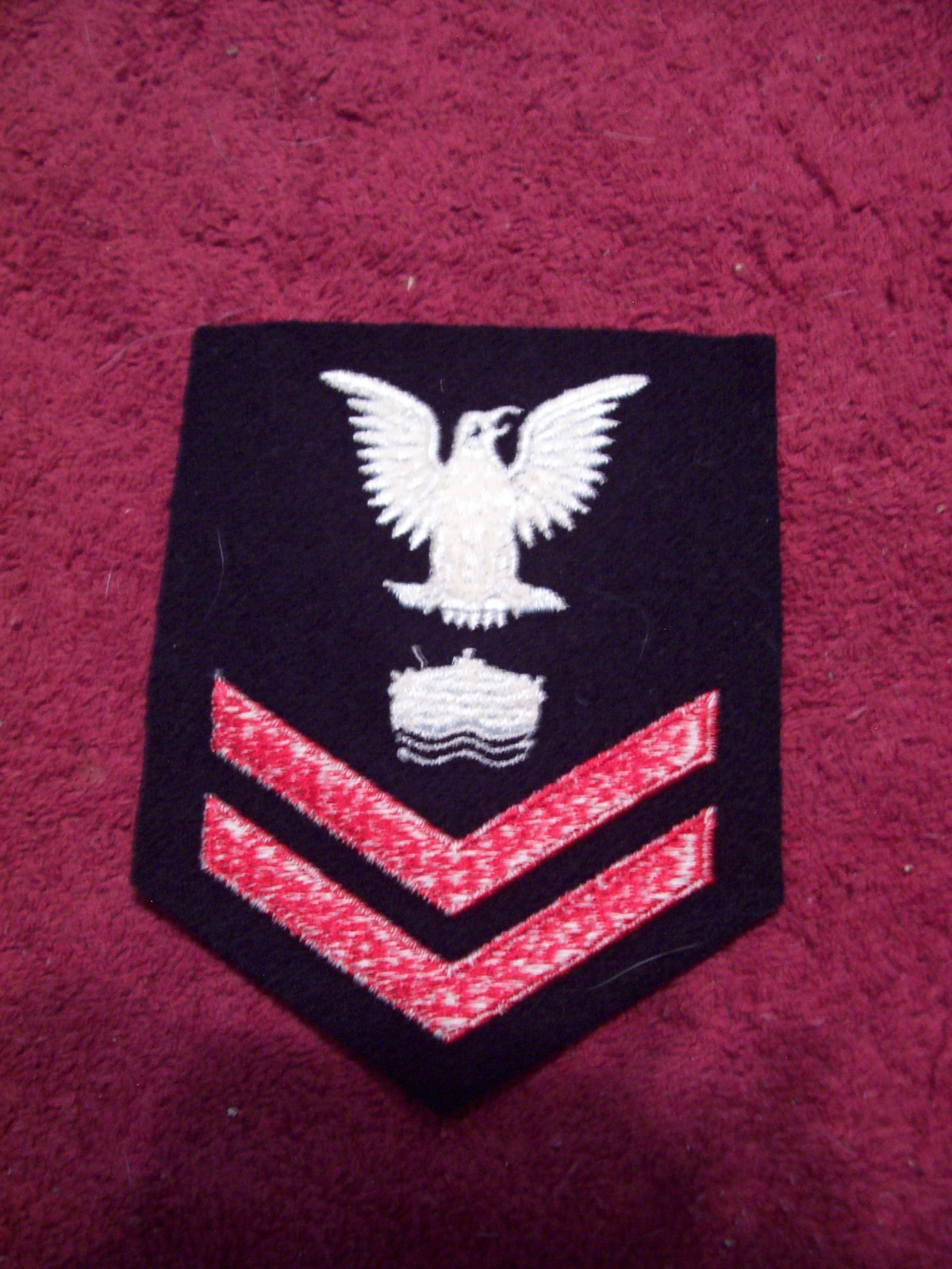 ORIG WW II US NAVY BLUE WOOL 2nd. CLASS MINEMAN RATE PATCH UNISSUED
