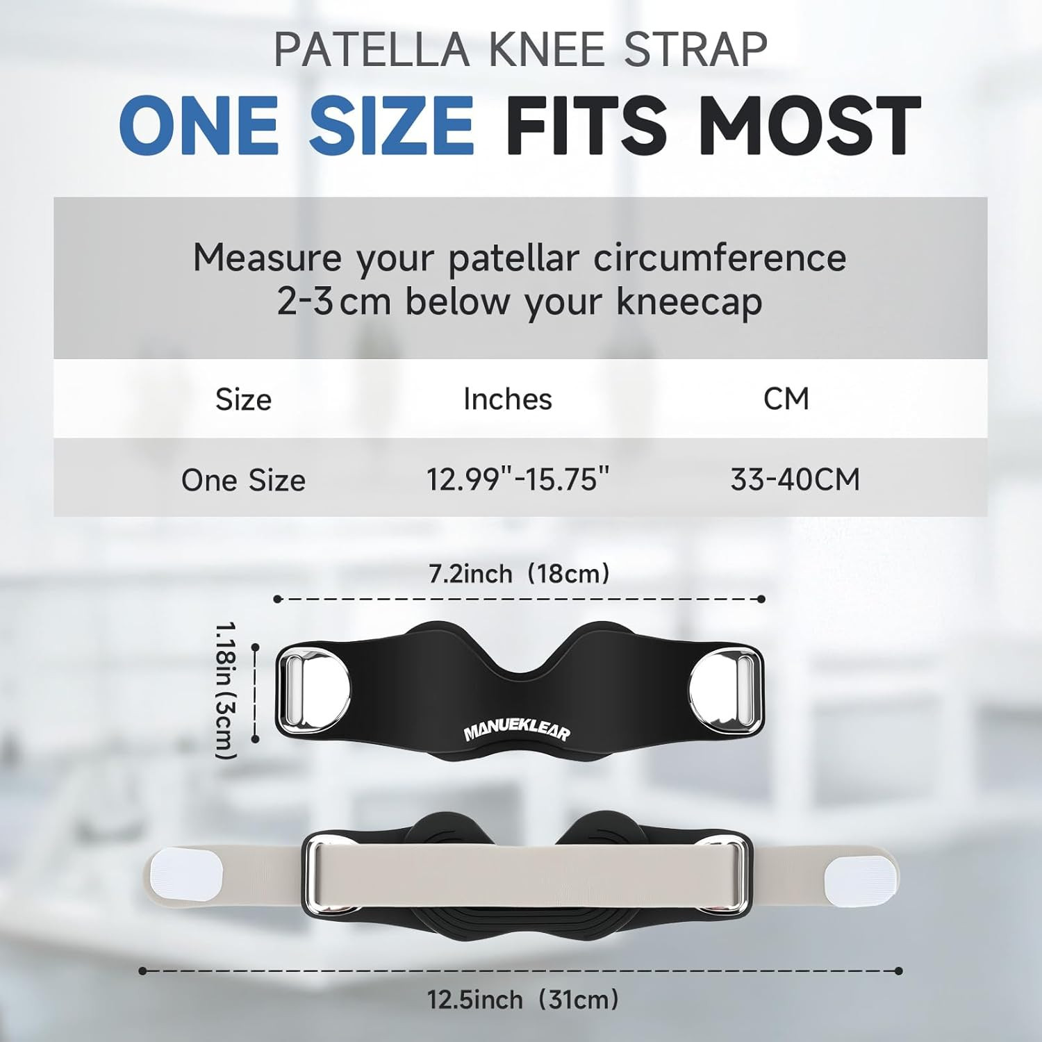 MANUEKLEAR V-Shaped Patella Bands, Adjustable Flex Wrap Patellar Tendon Support