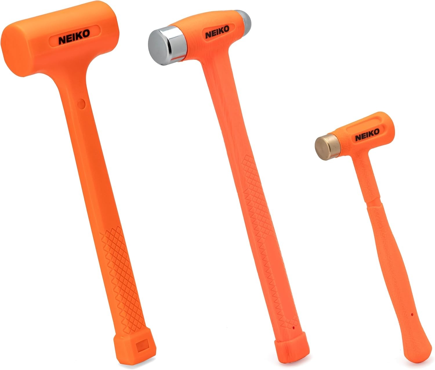 3pc Dead Blow Hammer Set Brass Cap Ball Peen Soft Blow Tools