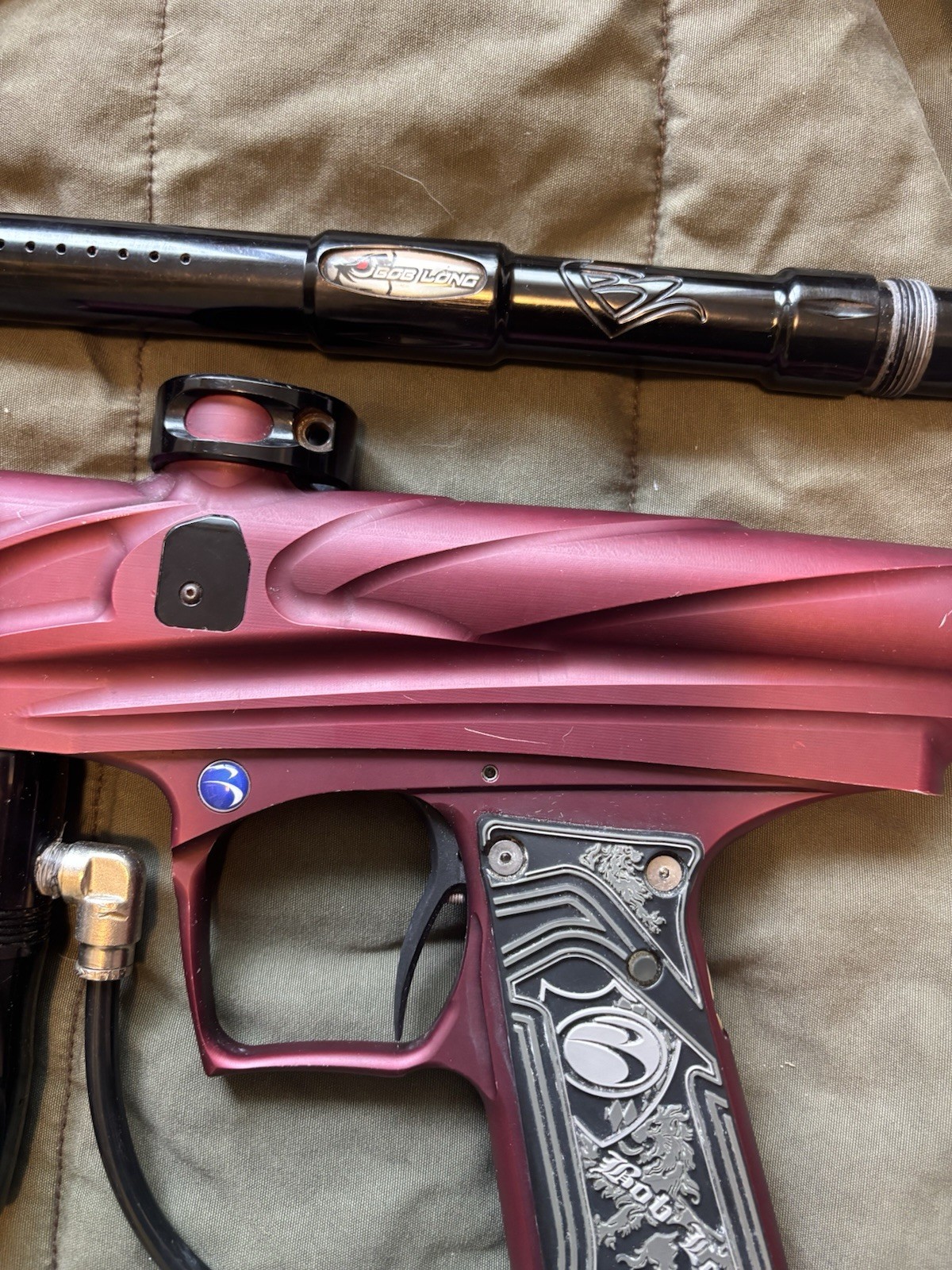 Bob Long Electronic Paintball Marker Maroon & Black with 689 Barrel