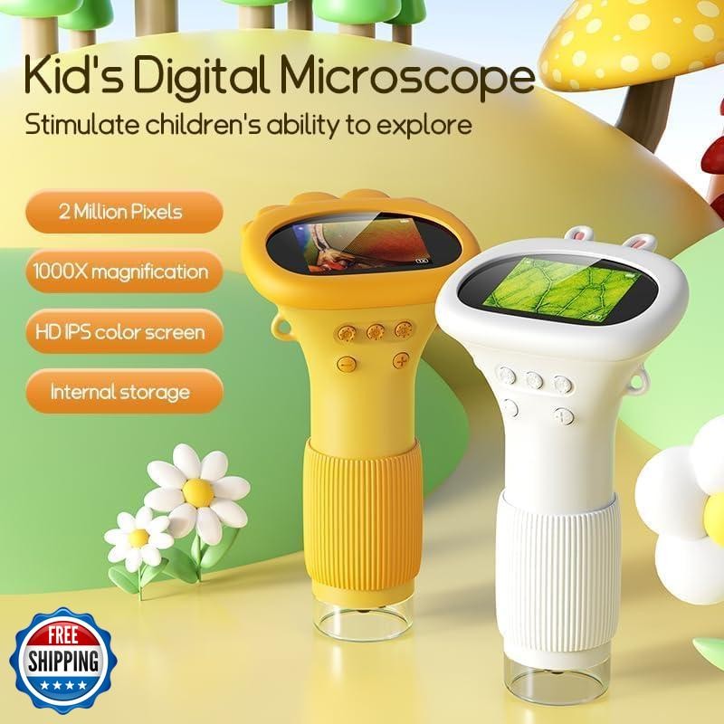Kids Microscope - Ashfly 1000X Portable Microscope for Kids, Phot