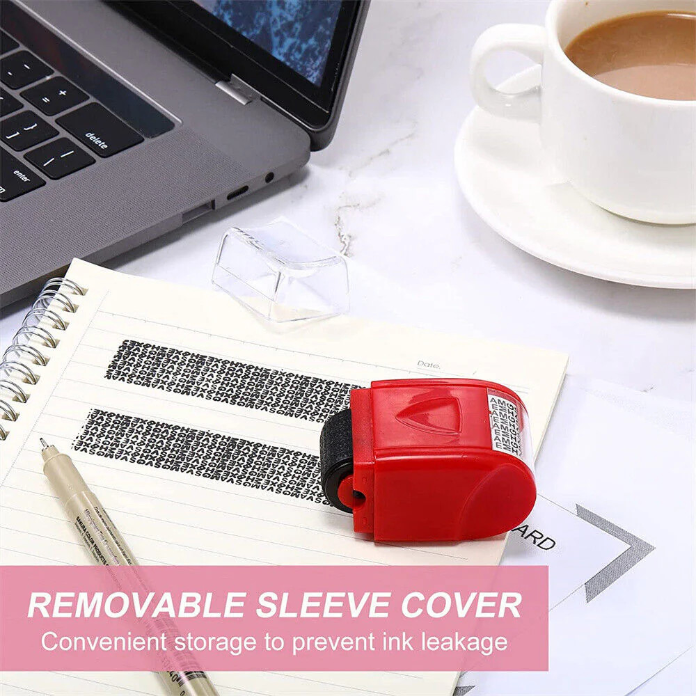 Identity Theft Protection Roller Stamp for Workshop (Red)