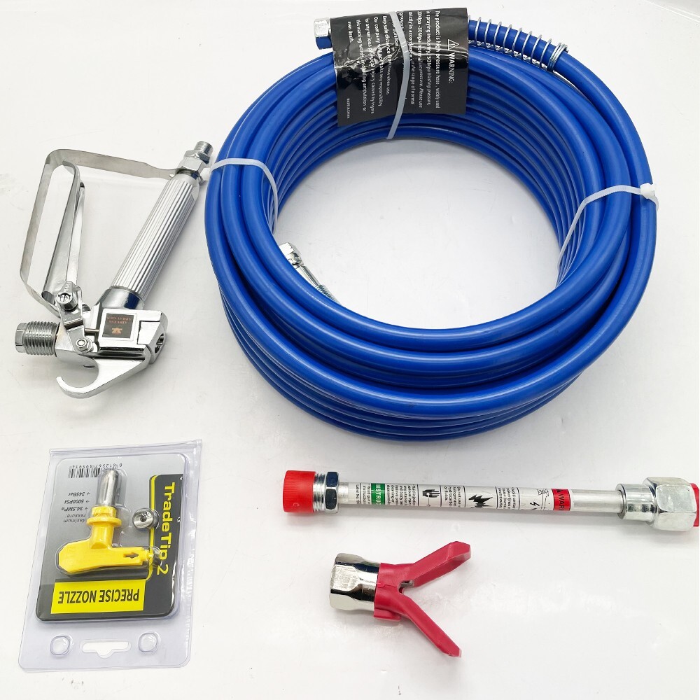 50ft x 1/4" Airless Paint Spray Hose kit Sprayer Gun Flexible Fiber Tube 3600PSI