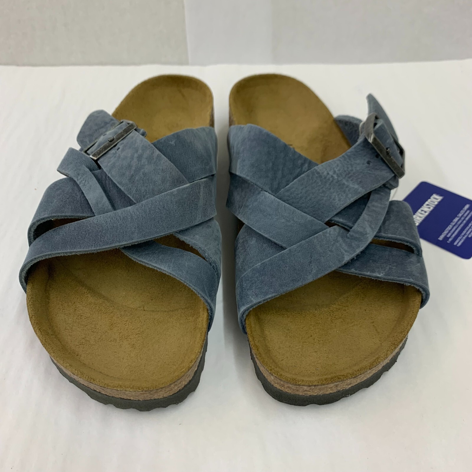 Birkenstock New w/ Box Lugano Dusty Blue Oiled Leather Narrow - Select Size