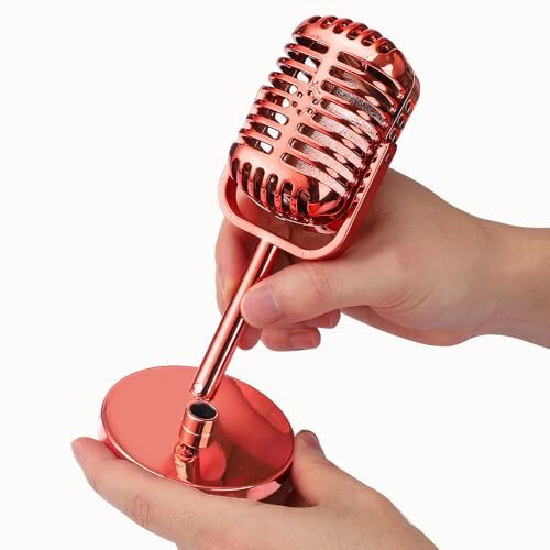 Microphone Vintage Look Retro Plastic Fake Microphone with Stand