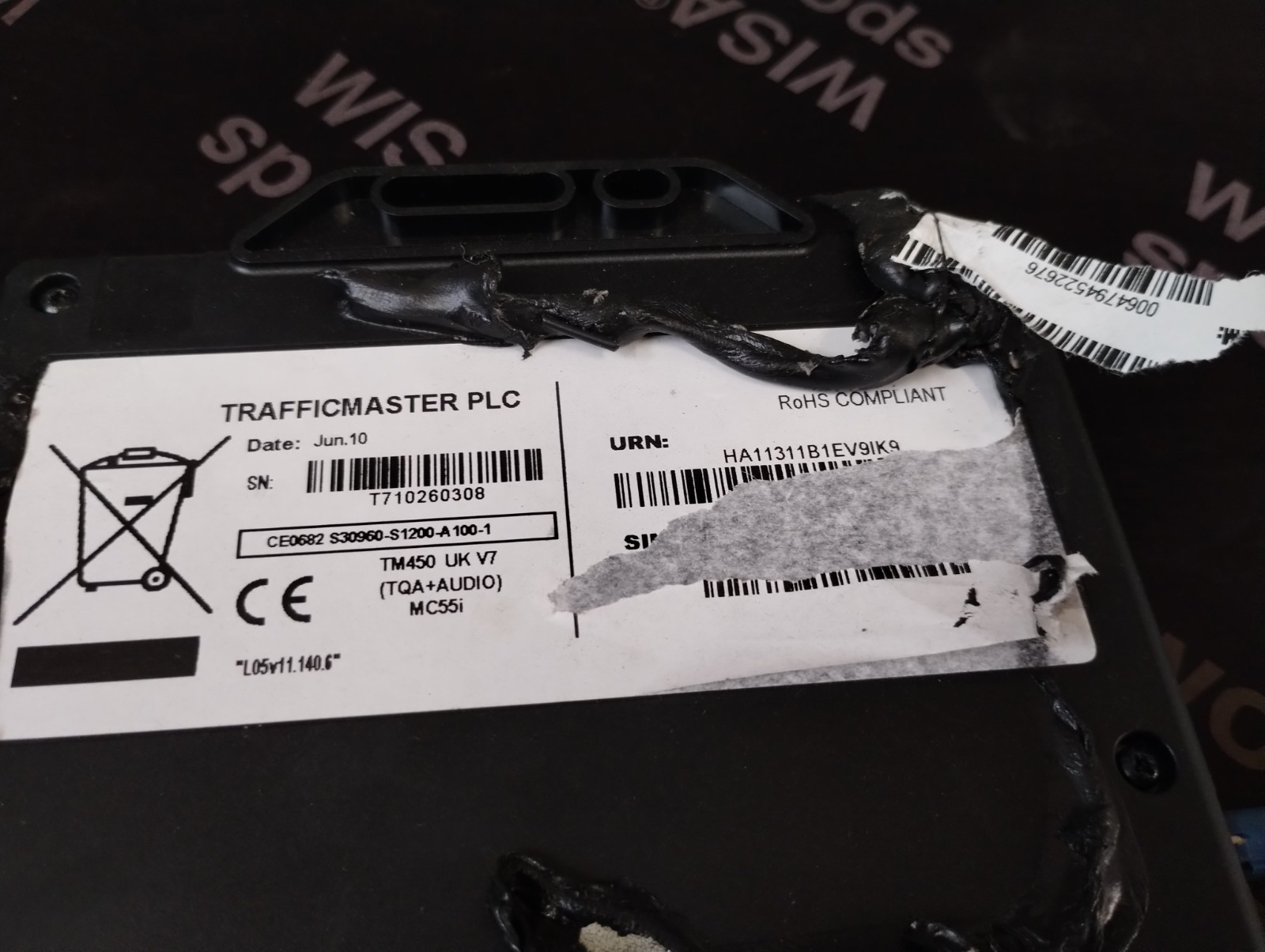 TRAFFICMASTER PLC TM 450 UK V7 VEHICLE TRACKER CONTROL MODULE
