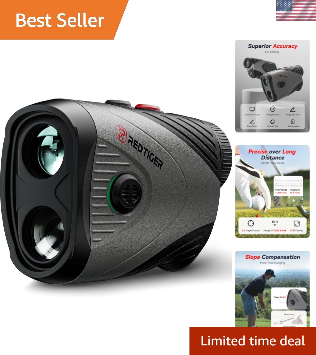 Golf Rangefinder, 7X Magnification 1200 Yards Laser Range Finder with Slope, ...