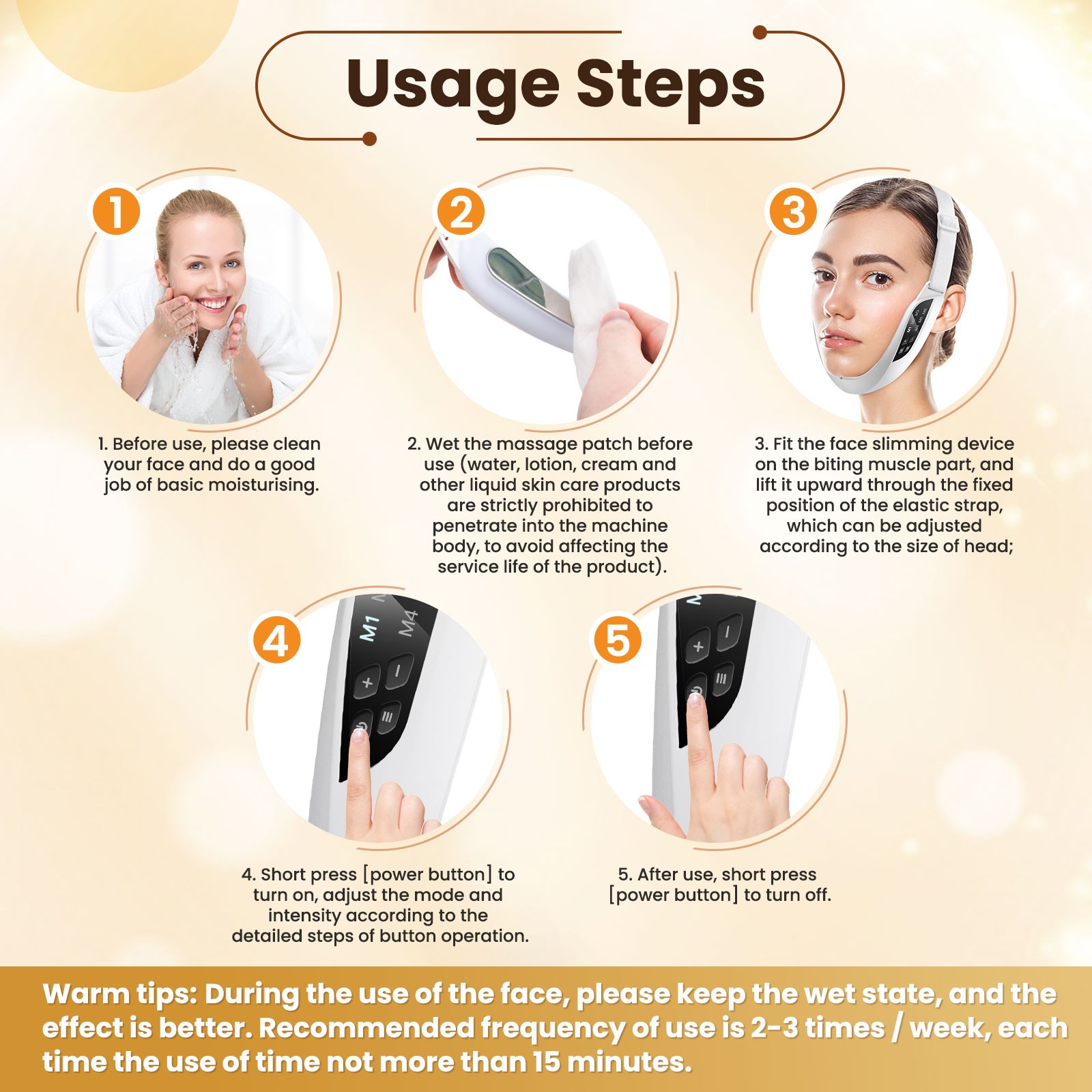 V-Face Shaping Massager, Double Chin Reducer, Microcurrent Face Lift Slim Device
