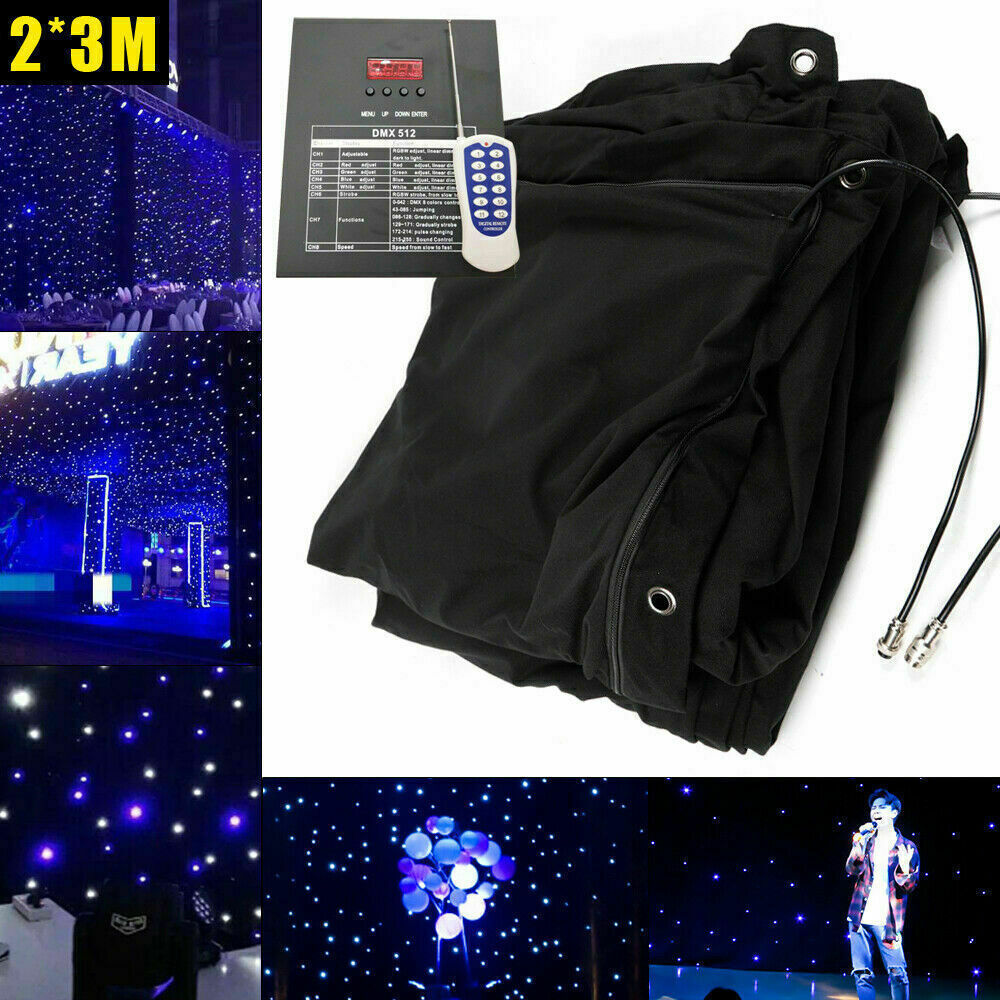 Stage Star LED Backdrop Wedding Party Curtain Retardant DJ Pub 10X6.5FT /3X2M