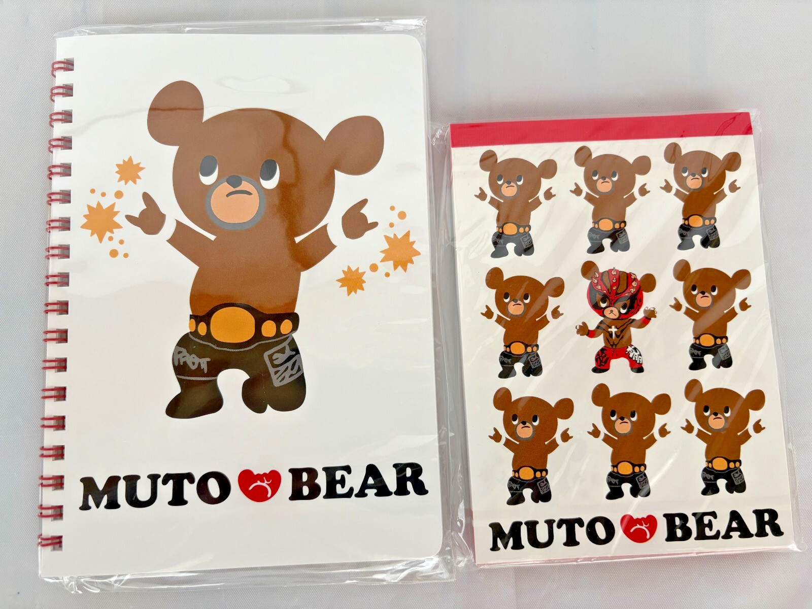 Bear Notebook  memo pad Set Cute Mask Wrestling keij Muto