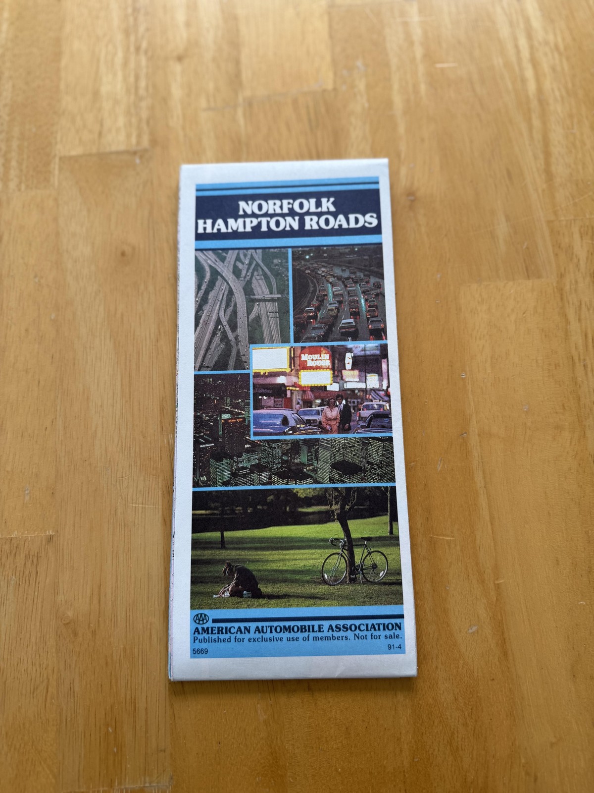 Vintage AAA Norfolk Hampton Roads Virginia Road Map Travel Folded Brochure USA