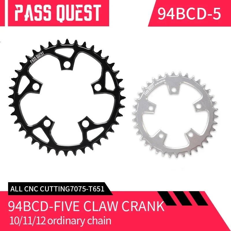 94 Bcd 5 Bolt Narrow Wide Chainring 32/34/36/38/40/42/44/46T for 10/11/12 Speed