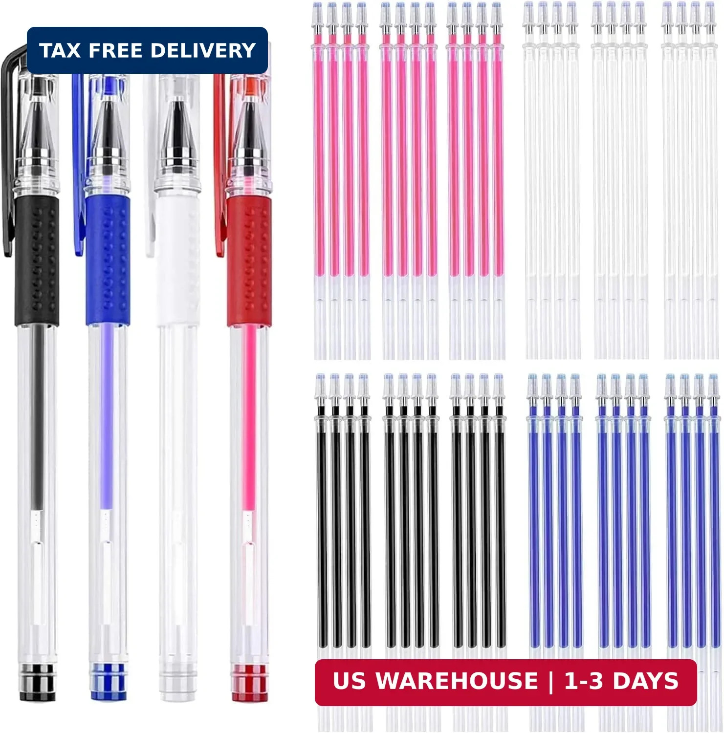 JANYUN 8-Piece Heat Erasable Fabric Pens with 52 Refills for Quilting, Sewing, D