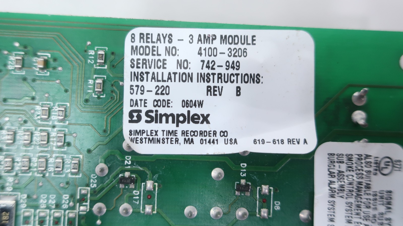 Simplex 4100-3206 566-403 Pcb Circuit Board