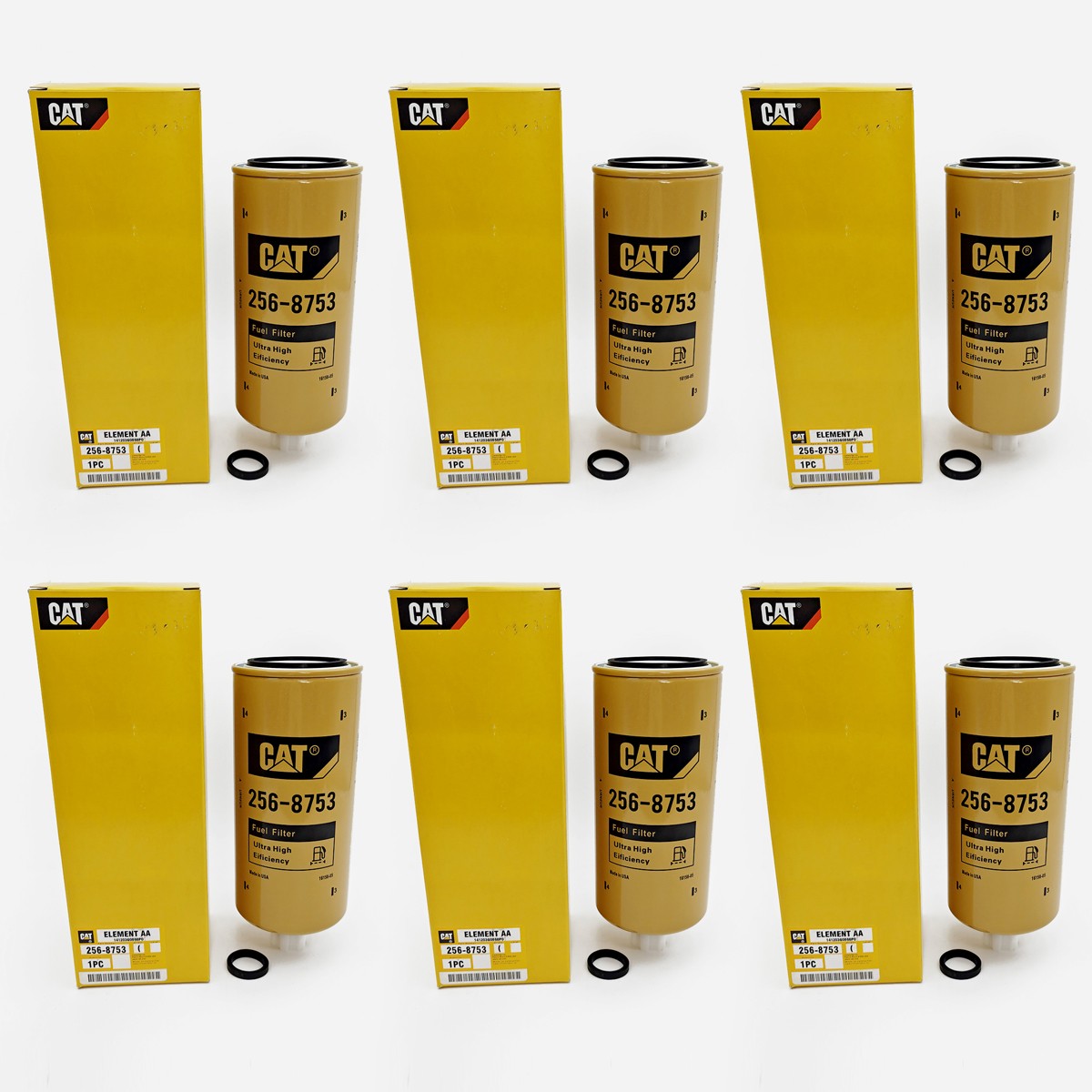 6 Pack Caterpillar 2568753 256-8753 FUEL WATER SEPARATOR High Efficiency New