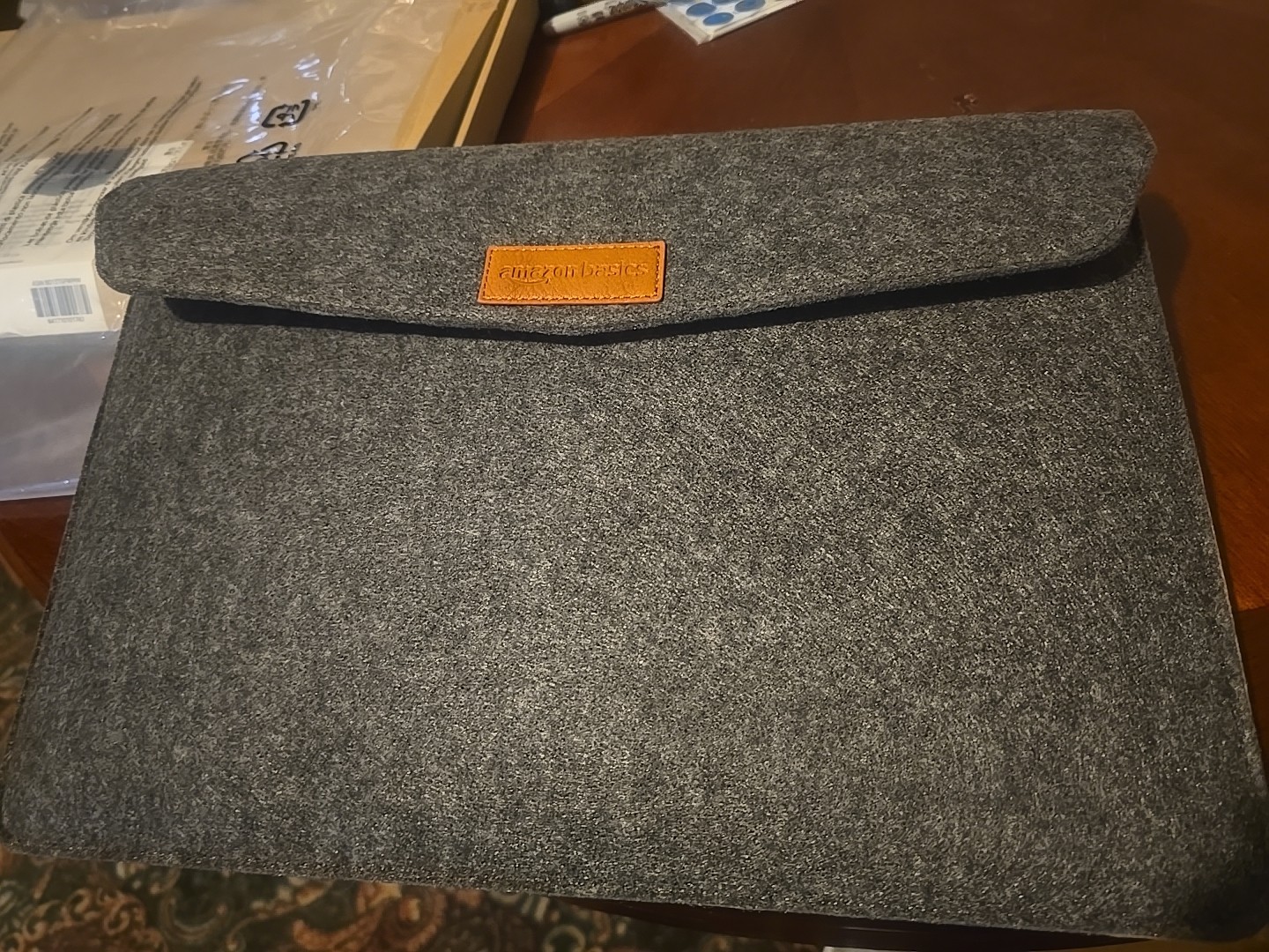 Pro Case Felt Laptop Case 16 X 11 Gray Lined Two Compartments & Two Back Pockets