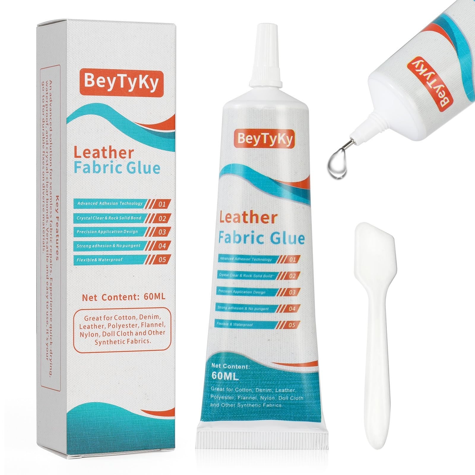 Strong Permanent Fabric Glue - Clear, Washable, No-Sew Liquid Stitch Glue for...