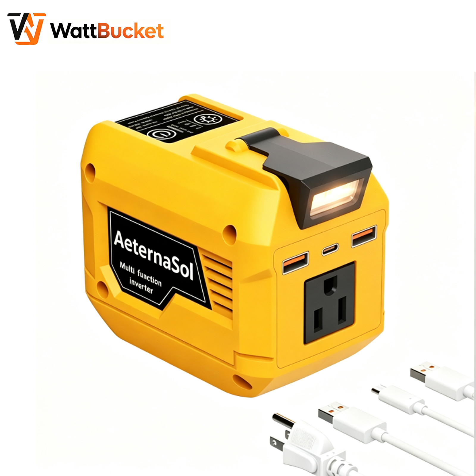 500W Power Inverter Compatible with DeWalt 20V Battery  2 USB & 1 Type-C Outdoor