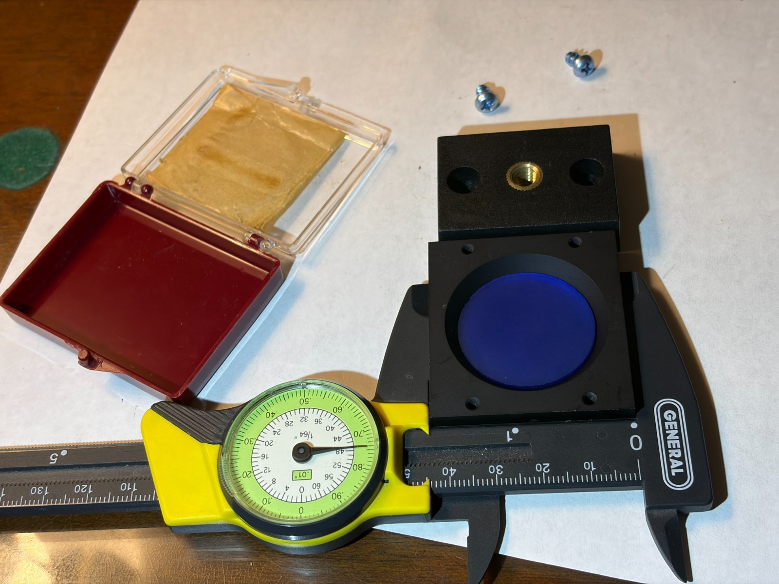 Precision Optical Diffraction Grating Assembly w/ Blue Interference Filter