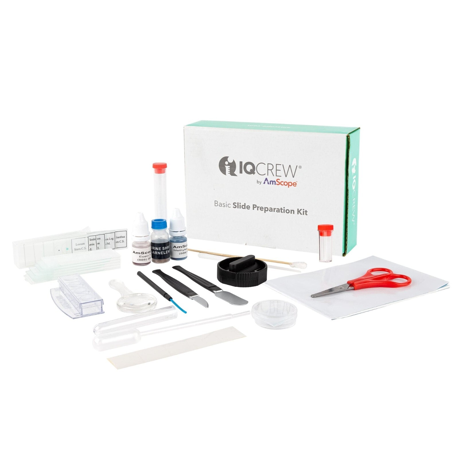 Amscope IQCrew 35-Piece Essential Microscope Accessory Specimen Toolkit