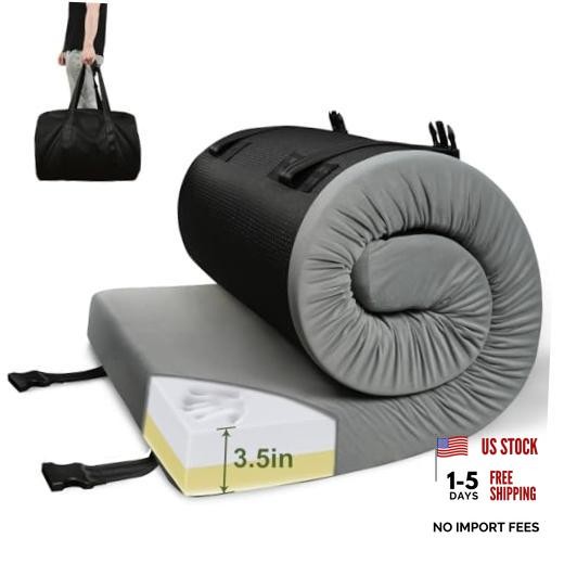 3.5" Extra Thick Foam Camping Mattress, Waterproof Cover & Cot(72"X 24" X 3.5")