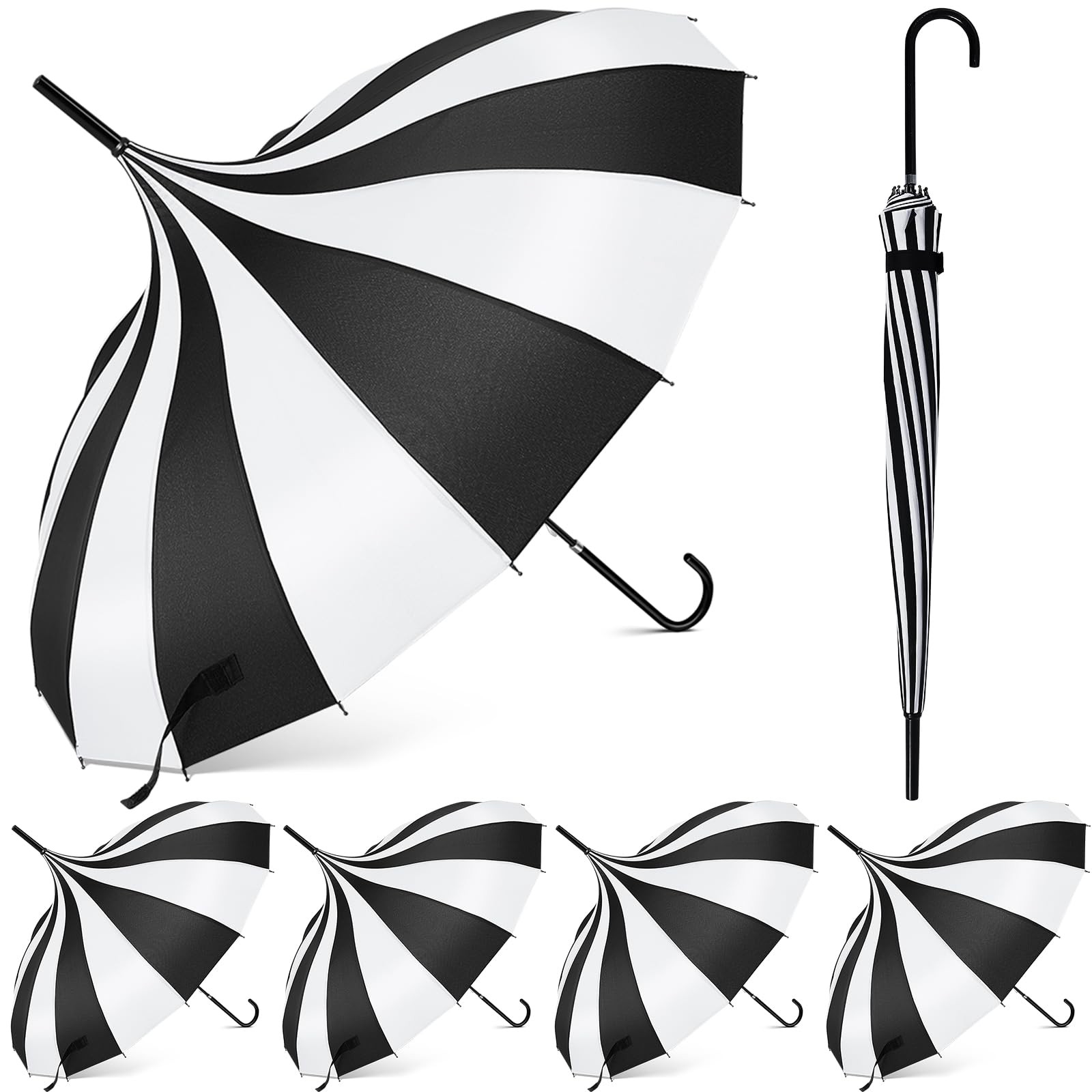 6 Pcs Parasol Pagoda Umbrella 36 Inch Large Gothic Parasol for Sun Protection...