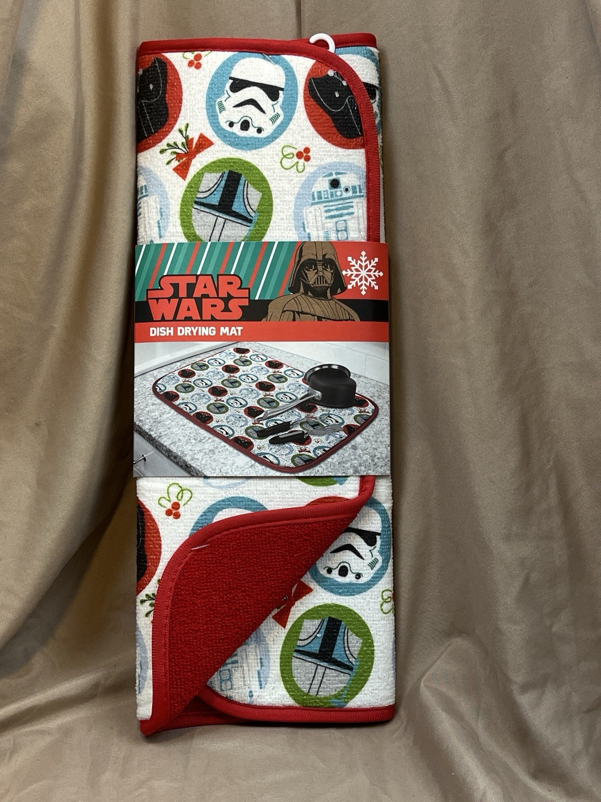 Disney Star Wars Holiday Christmas Dish Drying Mat Kitchen  Drainer NWT New