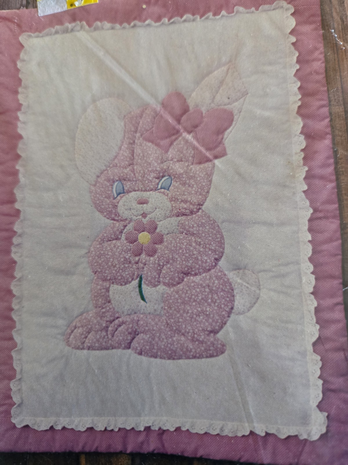 Vtg  "HEATHER BUNNY"  APPLIQUE QUILT 1981 Pattern JCP#106, Juke's Creations.