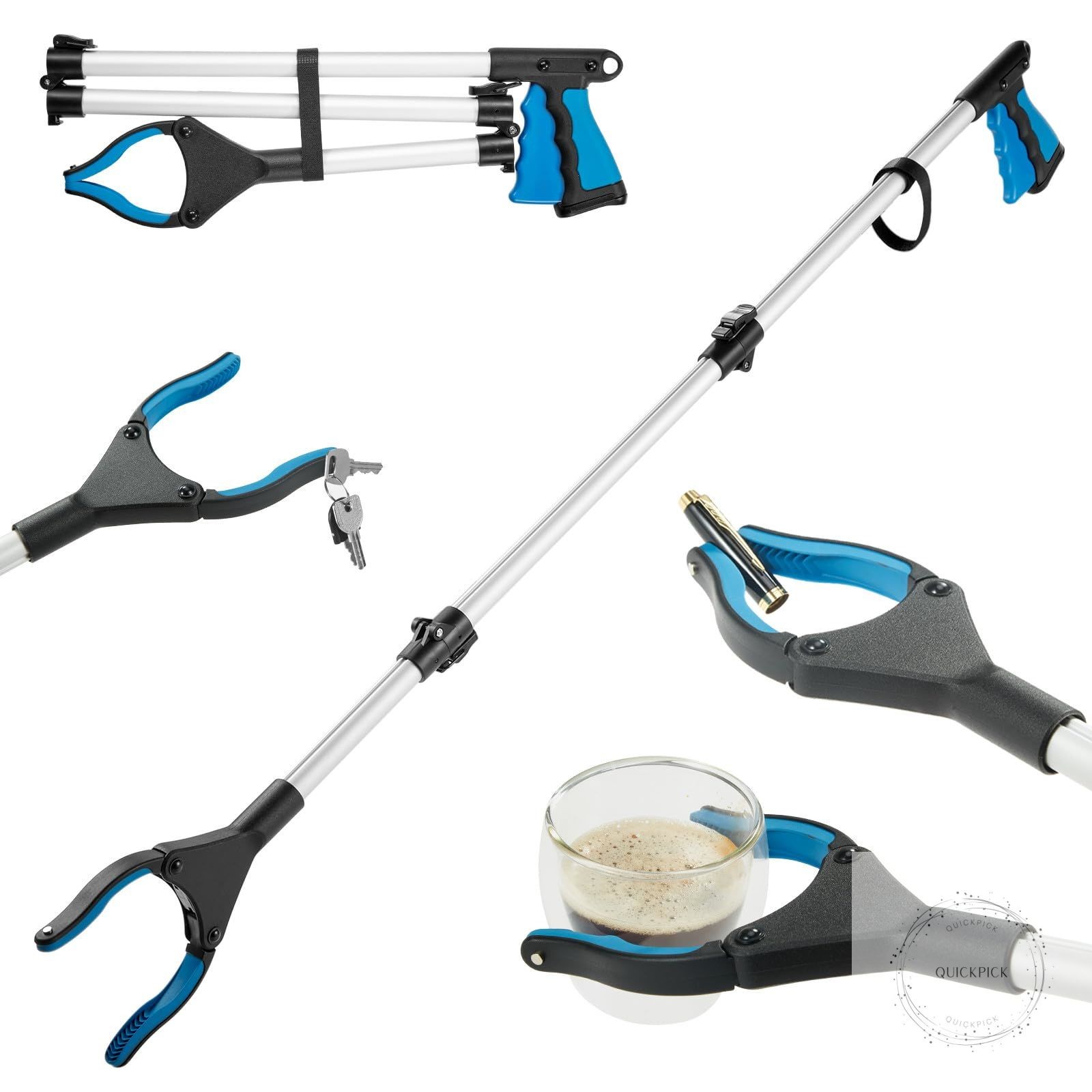 Upgraded 43 Inch Grabber Reacher Tool, Grabbers for Seniors, Extra Long Reacher
