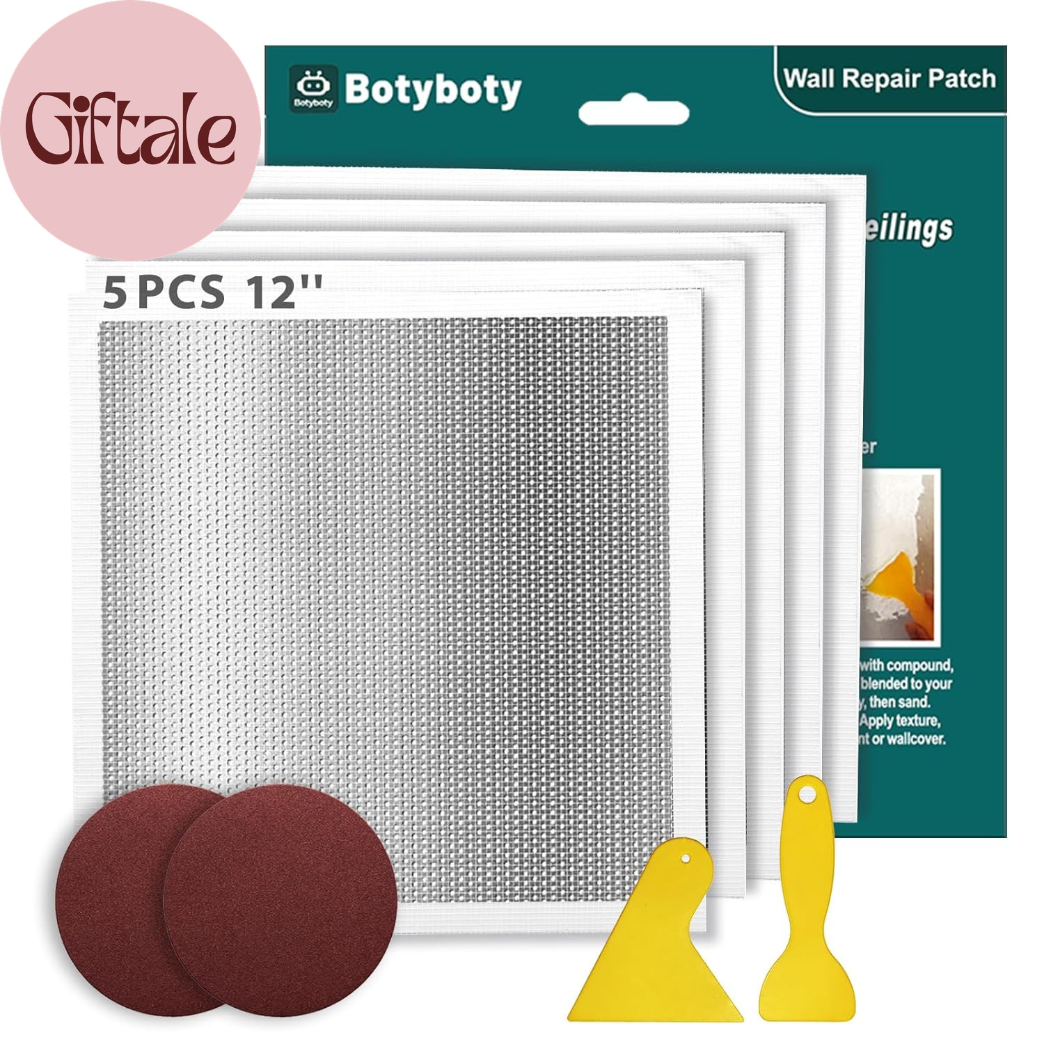 Drywall Repair Kit 12 X 12 Inch Drywall Patch Kit Large Hole (5Pcs) Wall Patch R
