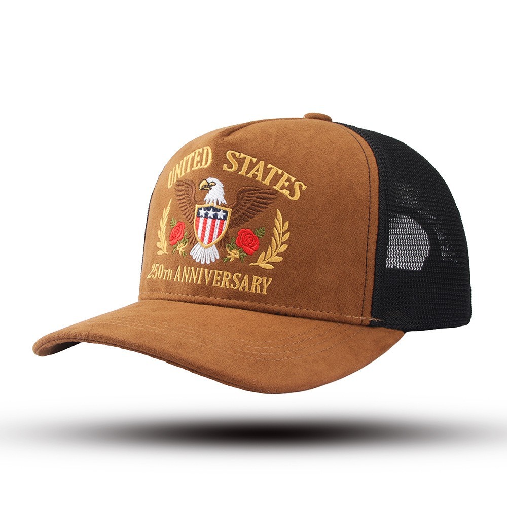 United States 250th Anniversary Embroidered Trucker Cap- American Eagle Mesh Hat