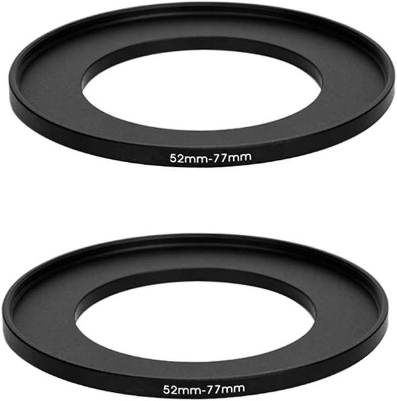 (2 Pcs) 52-77MM Step-Up Ring Adapter, 52Mm to 77Mm Step up Filter Ring, 52 Mm Ma