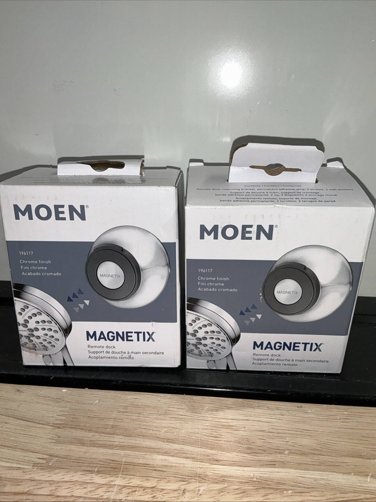 2 Pk Moen 196117 Magnetix Remote Dock  Cradle for Handheld Shower in Chrome