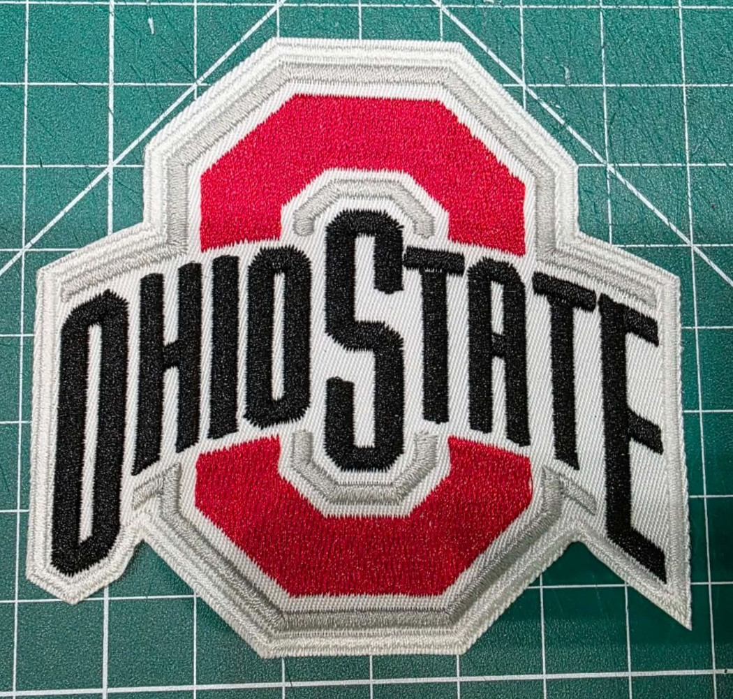 Ohio State Buckeyes logo football 5" x 4.75" Iron On Embroidered Patch shoulder