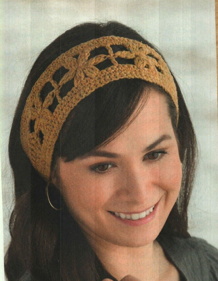 SUMMER BLOOMS HEADBAND HAIR ACCESSORY WOMEN'S CROCHET PATTERN INSTRUCTIONS