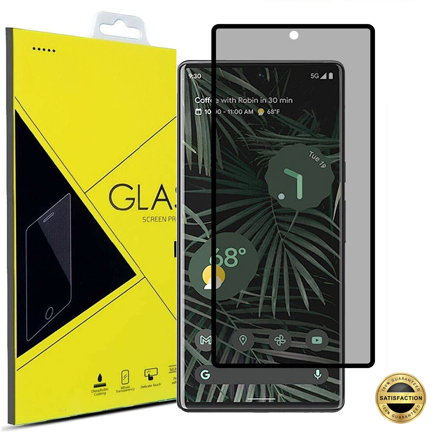 Full Privacy Tempered Glass Anti-Spy Screen Protector For Google Pixel 7 Pro