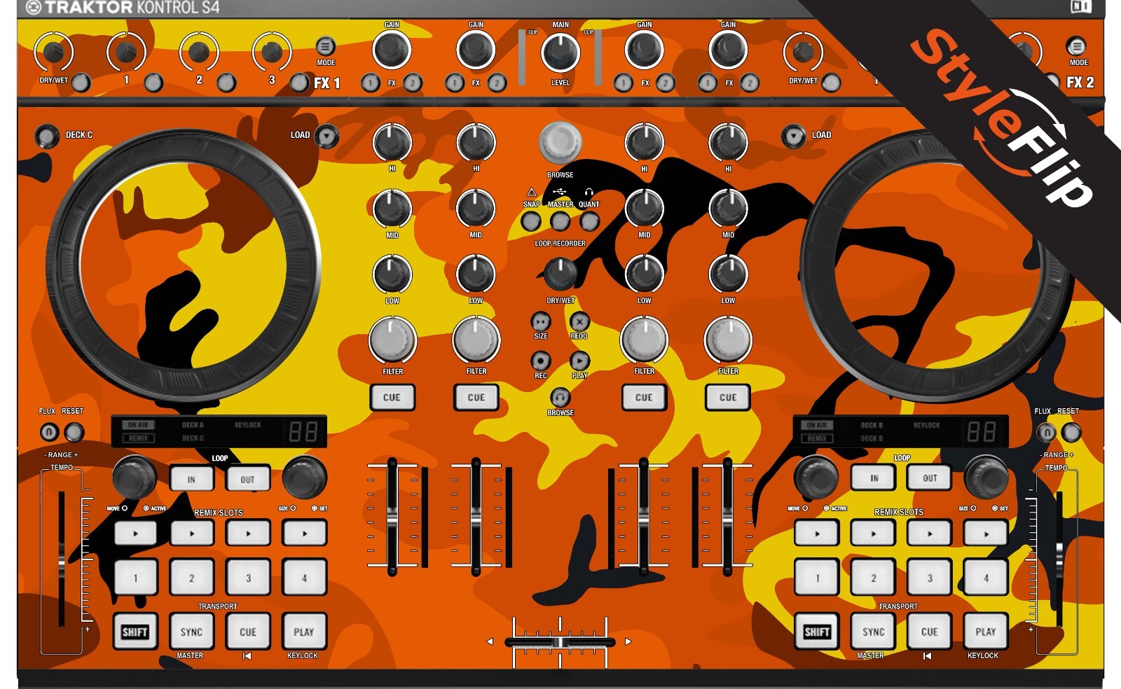 Native Instruments TK S4 MK2 | Orange Camo | Protective Decal | StyleFlip Skins