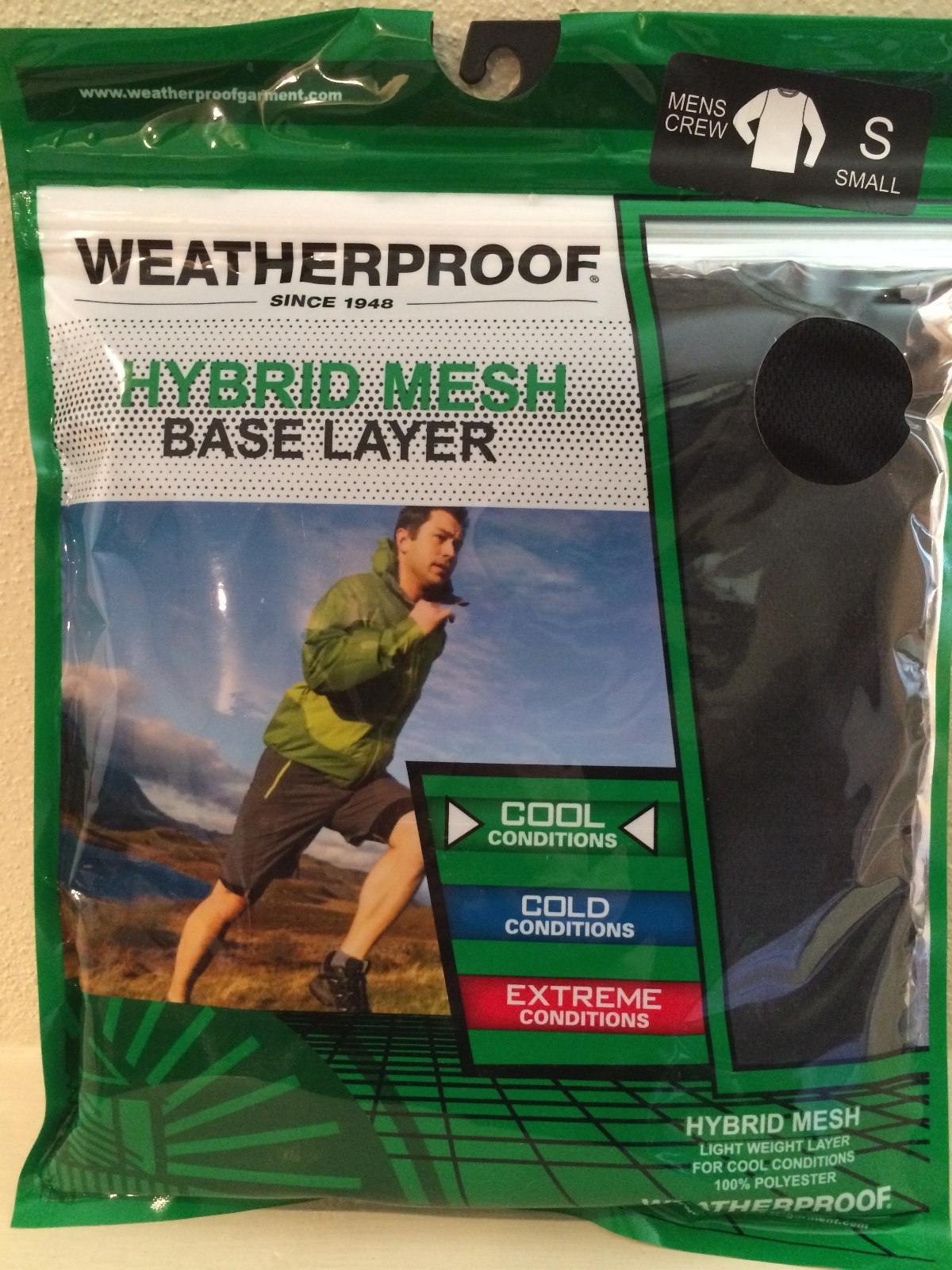 Weatherproof Base Layer Shirt Top Under Hybrid Outdoor Black Men's Size S Small