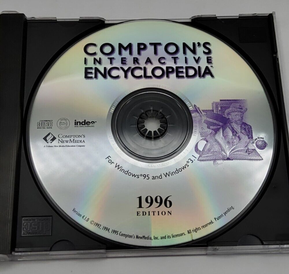 Compton's Interactive Encyclopedia 1996 CD-Rom ~ Rare & Scarce VTG Multimedia