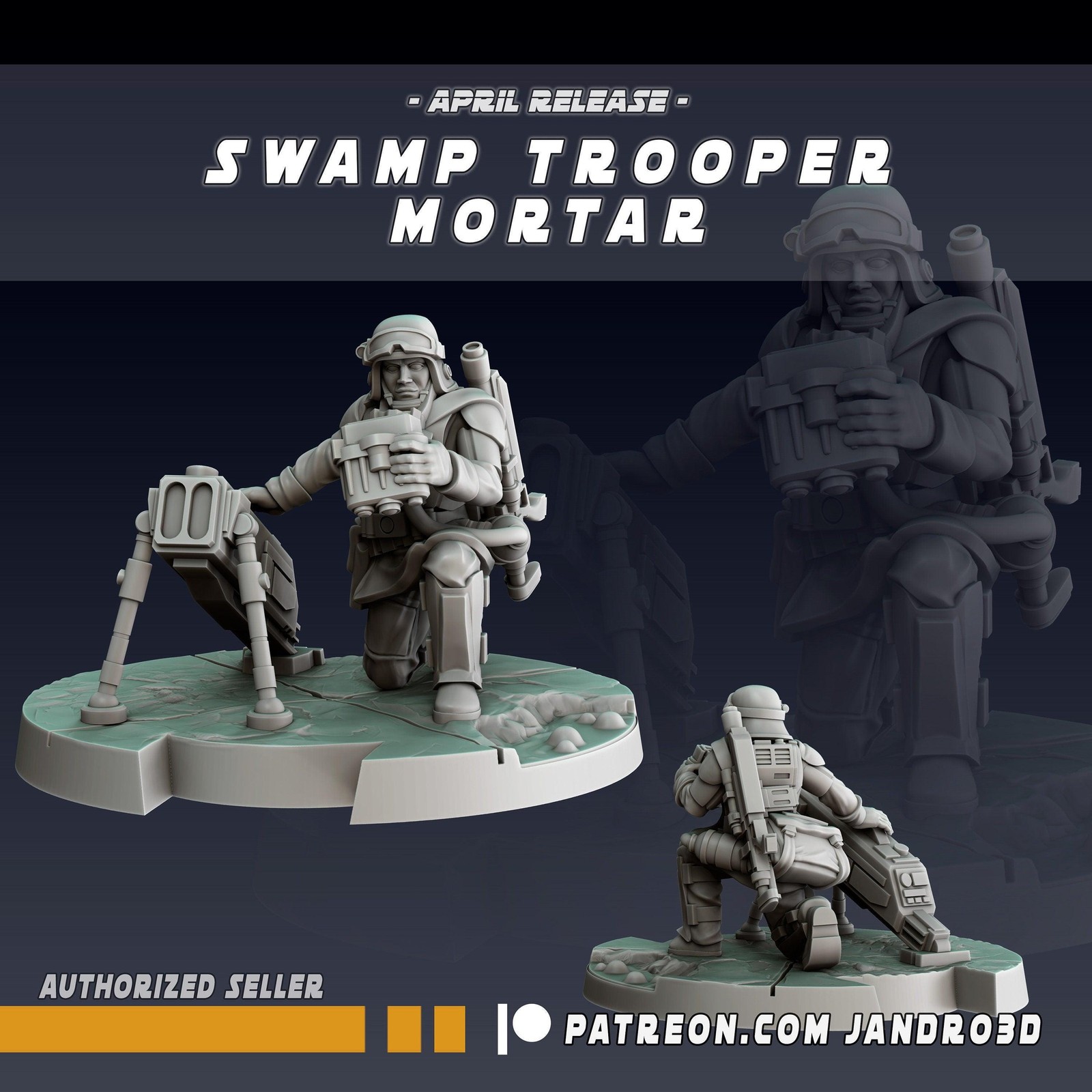Swamp trooper mortar -star wars legion compatible jandro3d
