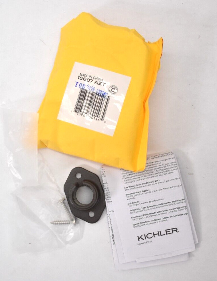 Kichler Accessory Mounting Bracket Textured Architectural Bronze Finish 15607AZT