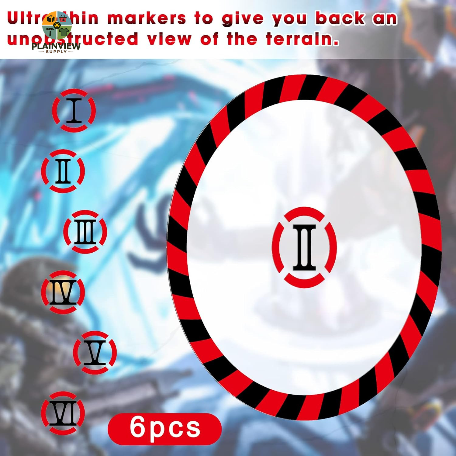 6 Pcs Objective Point Markers round PVC Objective Marker Gaming Accessory, Minia