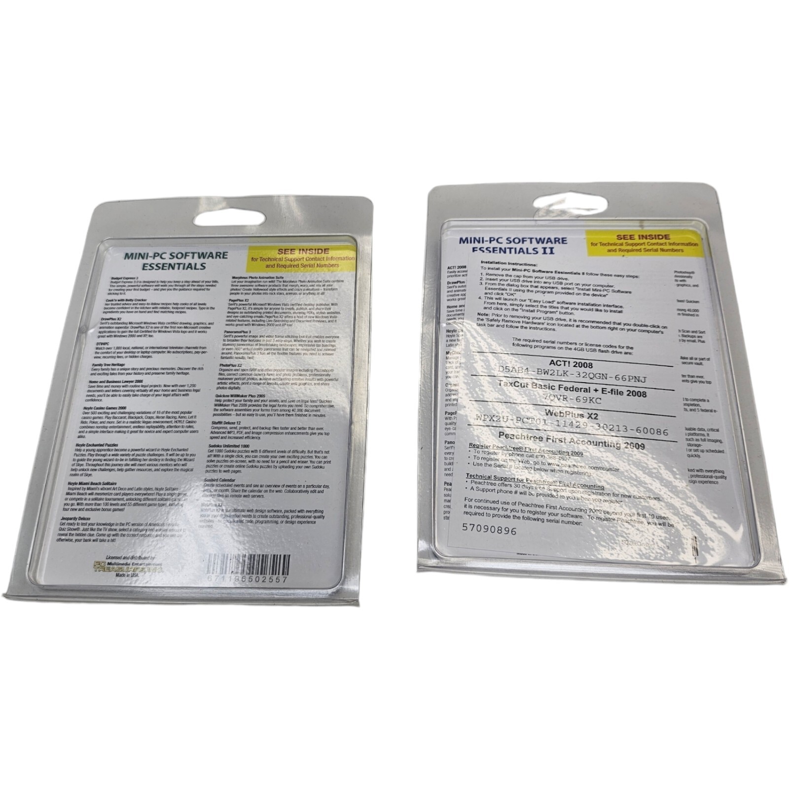 Mini-PC Software Essentials 1 & 2, 19 & 17 Programs On 1 USB Drive