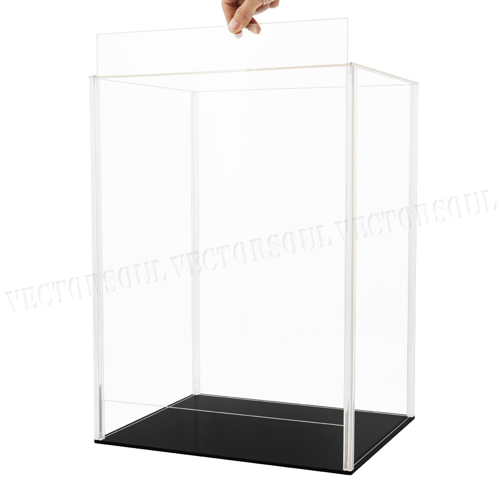 20" Large Acrylic Display Case Dustproof Clear Box Action Figures Self-Install