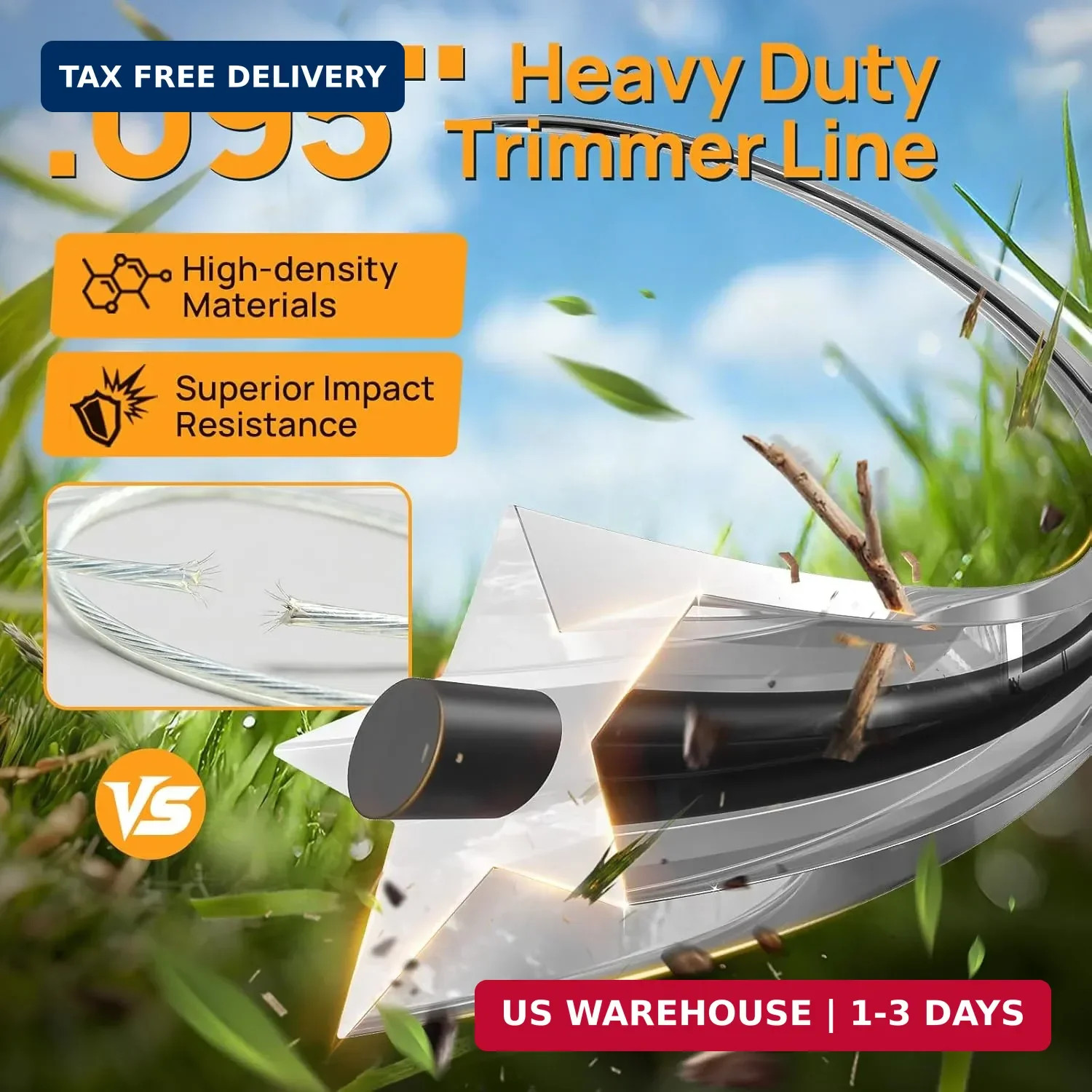 Weed Eater String, 095'' Heavy Duty String Trimmer Line, Pentagon Dual Core Weed