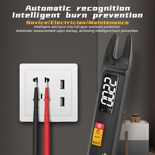 AC DC Clamp Meter Open Jaw Fork Digital Multimeter Rechargeable Auto Range