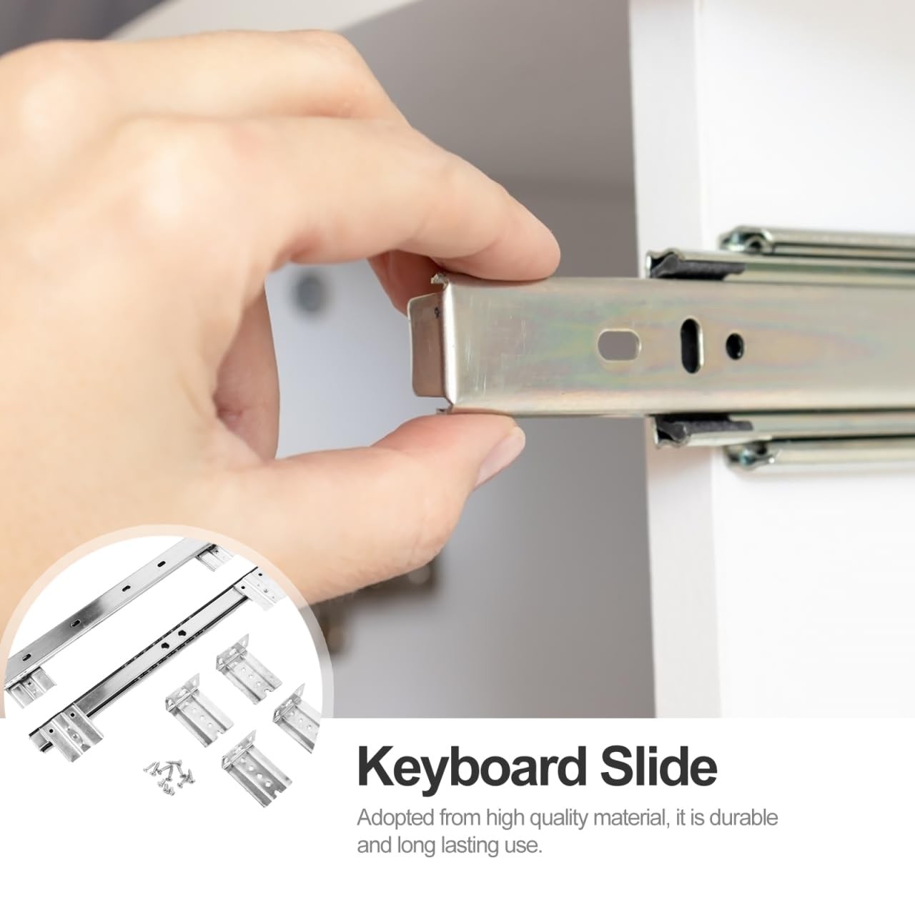 2 Pcs 14 Inch Keyboard Slide Heavy Duty Ball Bearing Slide Computer Accessori...