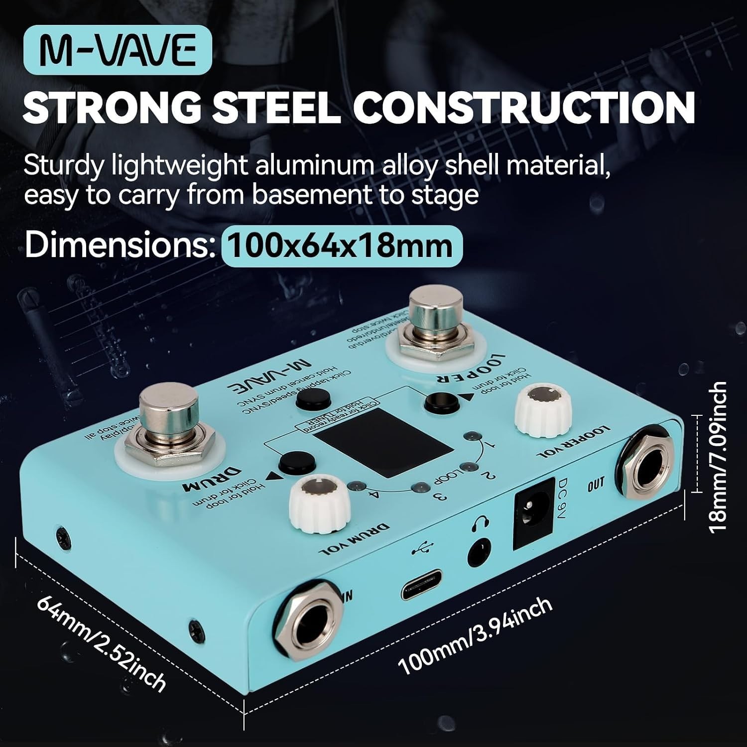 Professional Drum Machine with 30 Presets, Loop Storage & USB Connectivity